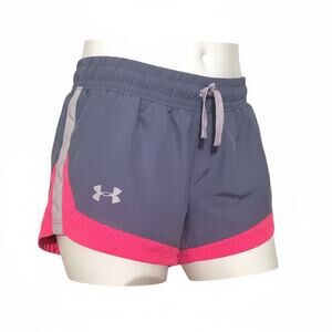 Under Armour Girls Athletic Shorts Purple Pink Youth Medium